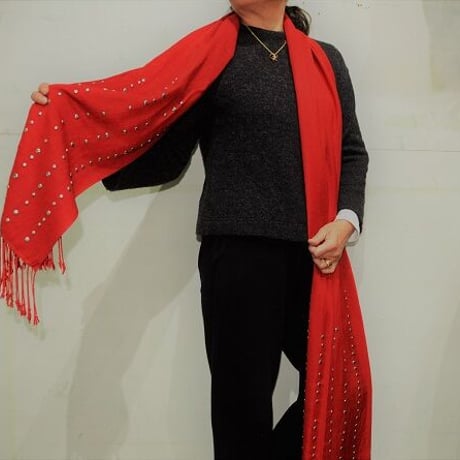 ANTIK BATIK（アンティックバティック）上質な素材のスタッズ付きストール（USED）