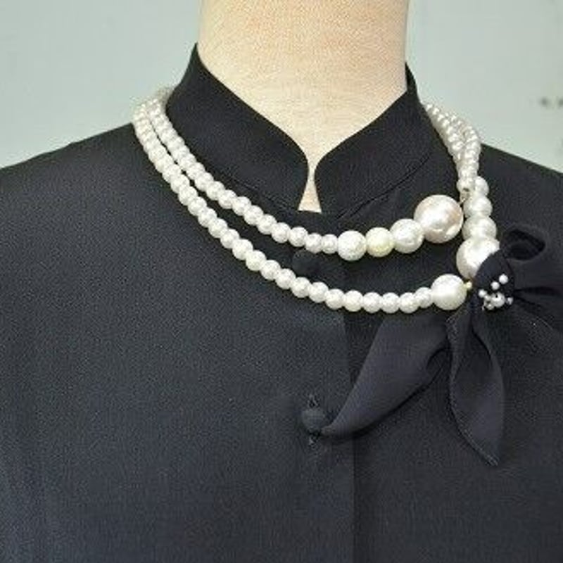 オリジナル♪パールとリボンのデザインネックレス(NEW) | Mirriam