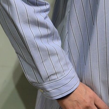 先染めストライプのブザムデザインシャツ（NEW）
