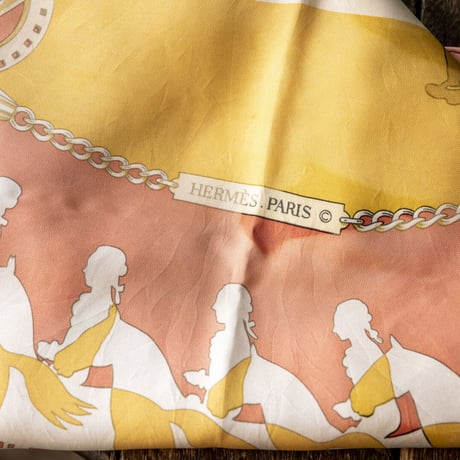Scarf｜Hermes シルクスカーフ カレ サ ーモンピンク(80’s vintage France)
