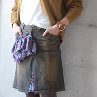 デニムのショートパンツにフリルでリメイクしたら更にかわいくなったデニムスカート（USED)