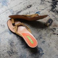 ☆26周年記念　第3弾　サンダル大SALE☆レザートングサンダル（オレンジ 39）made in Italy（NEW）