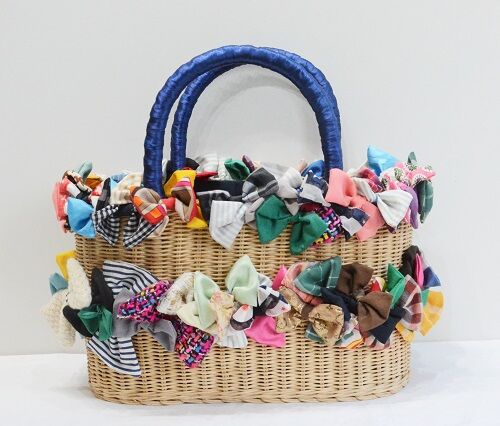 リボンがたくさんついたカラフルかごバッグ（NEW) | Mirriam