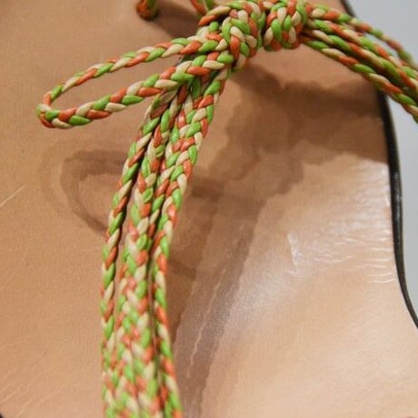 ☆26周年記念　第3弾　サンダル大SALE☆レザートングサンダル（オレンジ 39）made in Italy（NEW）