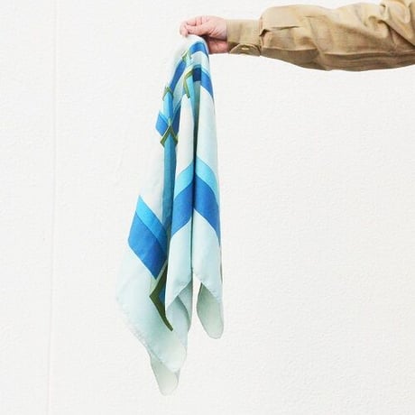 Scarf｜Hermes シルクスカーフ カレ エルメスブルー（70's vintage France）