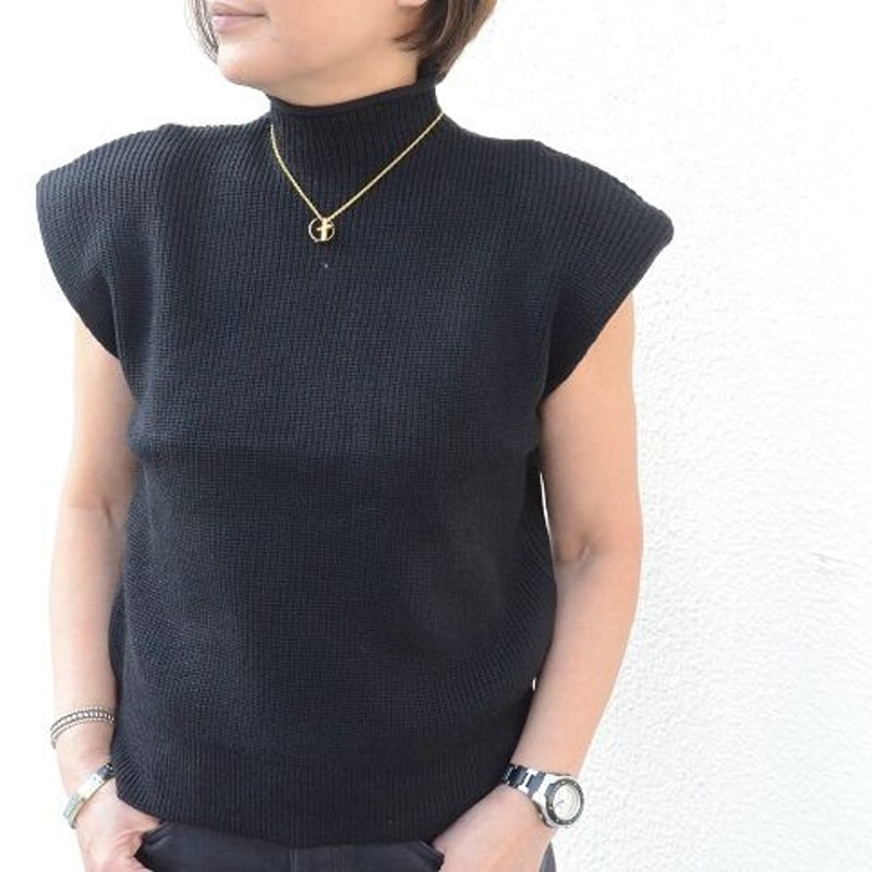 （ノーブル）シァースキニーノースリーブニットBLACK完売 2025年最新】シアースキニーノースリーブトップス nobleの人気