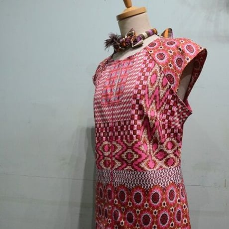 Franceブランド「Derhy」フレンチスリーブのピンクdress（NEW)