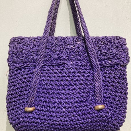 Bag｜1970年代 パープルのかぎ針編みが美しいbag（70's vintage ITALY）