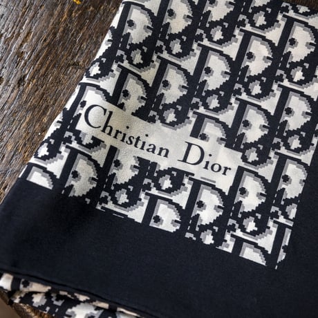 Scarf｜Christian Dior シルクスカーフBLACK（60’s vintage France）