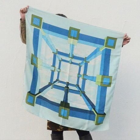 Scarf｜Hermes シルクスカーフ カレ エルメスブルー（70's vintage France）
