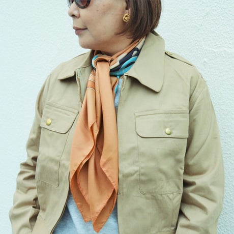 Scarf｜シルク風 プリントスカーフ(60's vintage FRANCE)