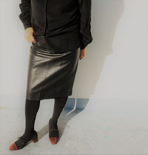 agnes b. レザースカート ブラック 34 ラムレザー オシャレ 大人 agnes b. - agnes b 本物のレザー スカートの通販 by sora