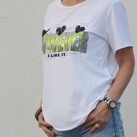 ハートのメタリックロゴTEE（made in italy)（NEW）