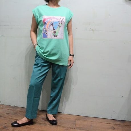 ホース柄のTEE  グリーン（NEW)
