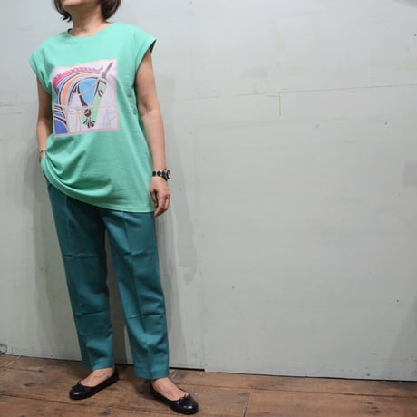 ホース柄のTEE  グリーン（NEW)