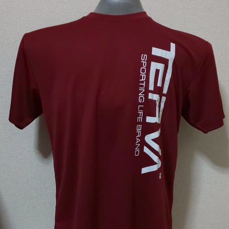 T-QDT014-BG　 TERVA　定番クイックドライＴシャツ/バーガンディー（ホワイト）