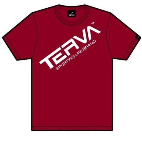 T-QDT013-BG　 TERVA　定番クイックドライＴシャツ/バーガンディー（ホワイト）