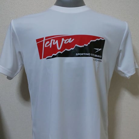 T-SKY002-WT　TERVA　スカイ　クイックドライＴシャツ/ホワイト（レッド×ブラック）