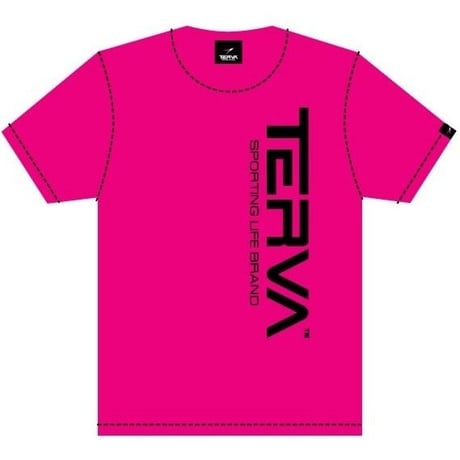 T-QDT224-SPK　 TERVA　定番クイックドライＴシャツ/ショッキングピンク（ブラック）