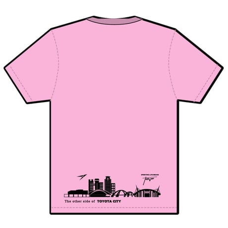 T-TTS001-PK　TERVA　TOYOTA TOWN シルエット　クイックドライＴシャツ/ピンク(プリントカラーブラック)