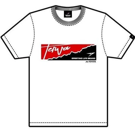 T-SKY002-WT　TERVA　スカイ　クイックドライＴシャツ/ホワイト（レッド×ブラック）