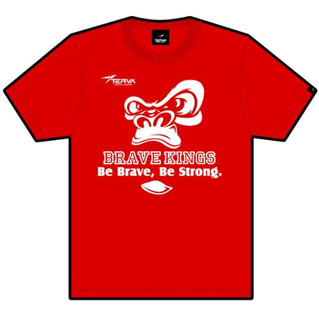 T-TBC003-RED　 TERVA×BRAVE KINGS　コラボ　クイックドライＴシャツ/レッド