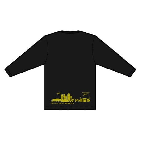 LT-TTS001-BK　TERVA　TOYOTA TOWN シルエット　クイックドライ長袖Ｔシャツ/ブラック （プリントカラーゴールド）