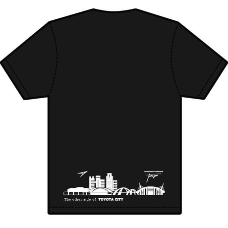 T-TTS001-BK　TERVA　TOYOTA TOWN シルエット　クイックドライＴシャツ/ブラック(プリントカラーホワイト)