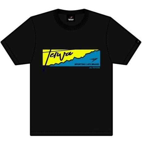T-SKY003-BK　TERVA　スカイ　クイックドライＴシャツ/ブラック（蛍光イエロー×ブルー）