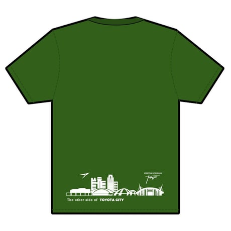 T-TTS001-OLV　TERVA　TOYOTA TOWN シルエット　クイックドライＴシャツ/オリ－ブ(プリントカラーホワイト)
