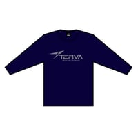 LT-TTS001-NV　TERVA　TOYOTA TOWN シルエット　クイックドライ長袖Ｔシャツ/ネイビー （プリントカラーシルバー)
