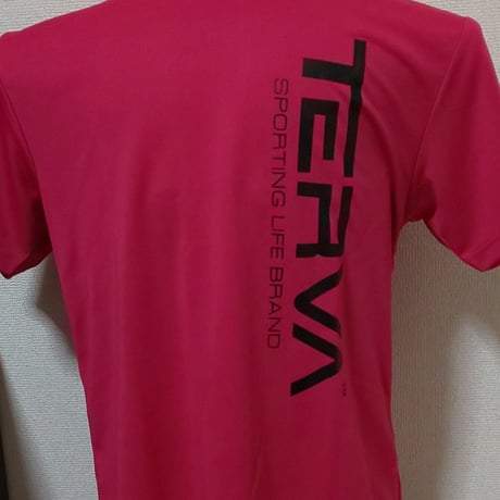 T-QDT224-SPK　 TERVA　定番クイックドライＴシャツ/ショッキングピンク（ブラック）