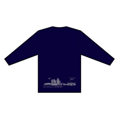LT-TTS001-NV　TERVA　TOYOTA TOWN シルエット　クイックドライ長袖Ｔシャツ/ネイビー （プリントカラーシルバー)