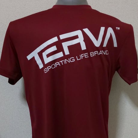 T-QDT013-BG　 TERVA　定番クイックドライＴシャツ/バーガンディー（ホワイト）