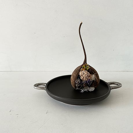 馬蹄取っ手付皿　シルバー