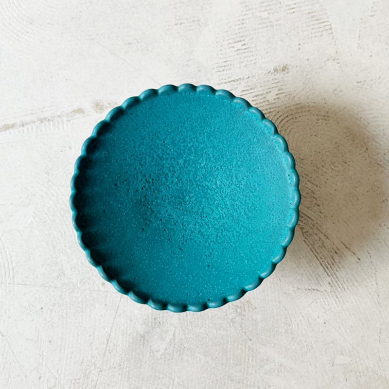 花びらコンポートL ターコイズ | 天龍窯 オンラインストア