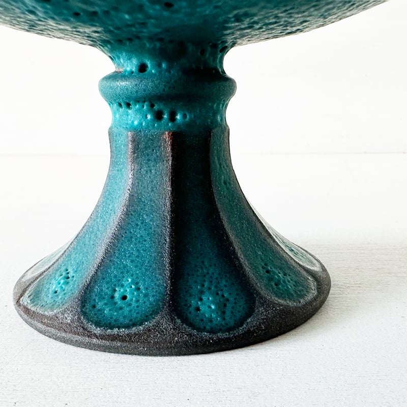 花びらコンポートL ターコイズ | 天龍窯 オンラインストア