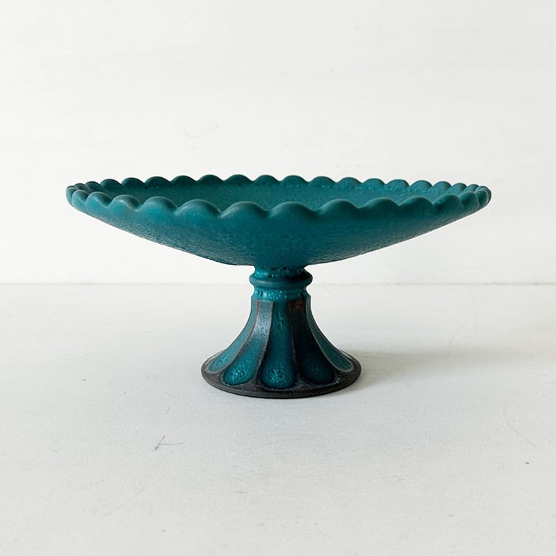 花びらコンポートL ターコイズ | 天龍窯 オンラインストア