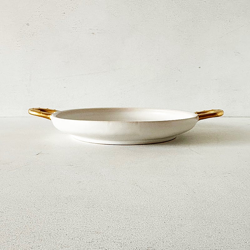 馬蹄取っ手付皿 ゴールド | 天龍窯 オンラインストア