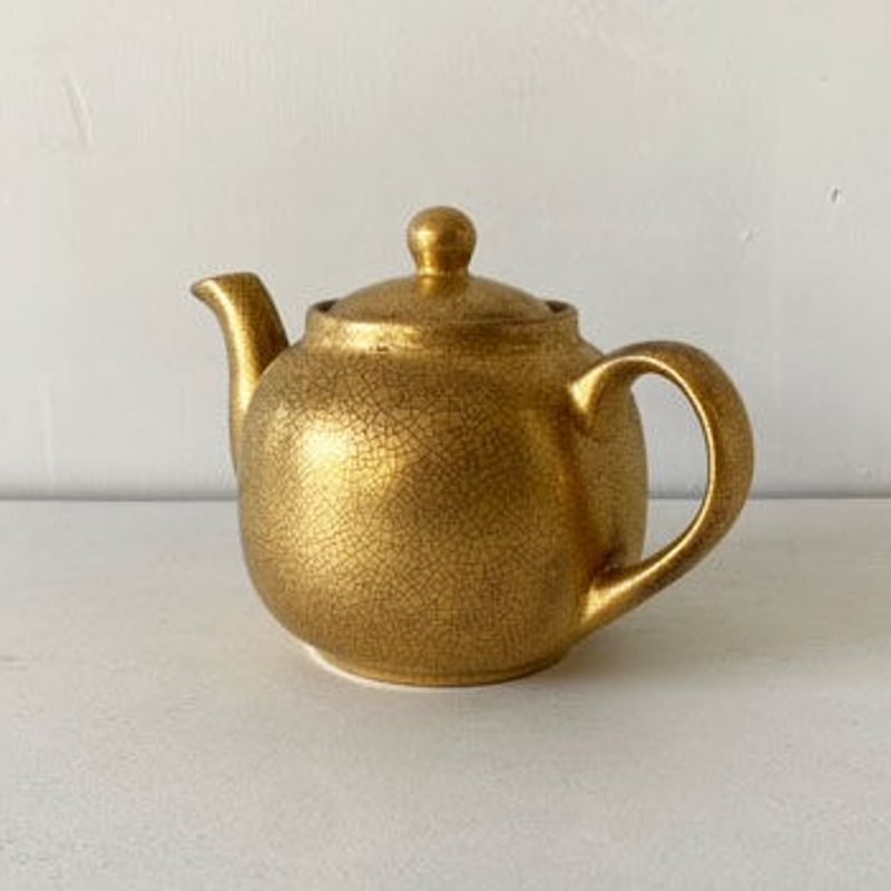 龍の蓋付き陶器ポット ポット ゴールド | 天龍窯 オンラインストア
