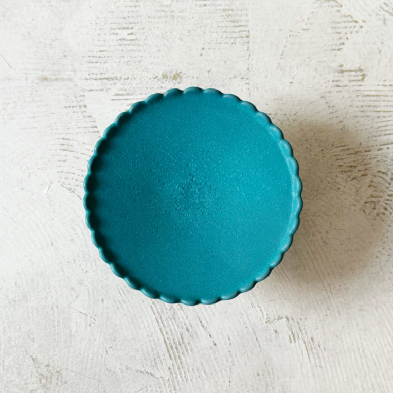 花びらコンポートS ターコイズ | 天龍窯 オンラインストア