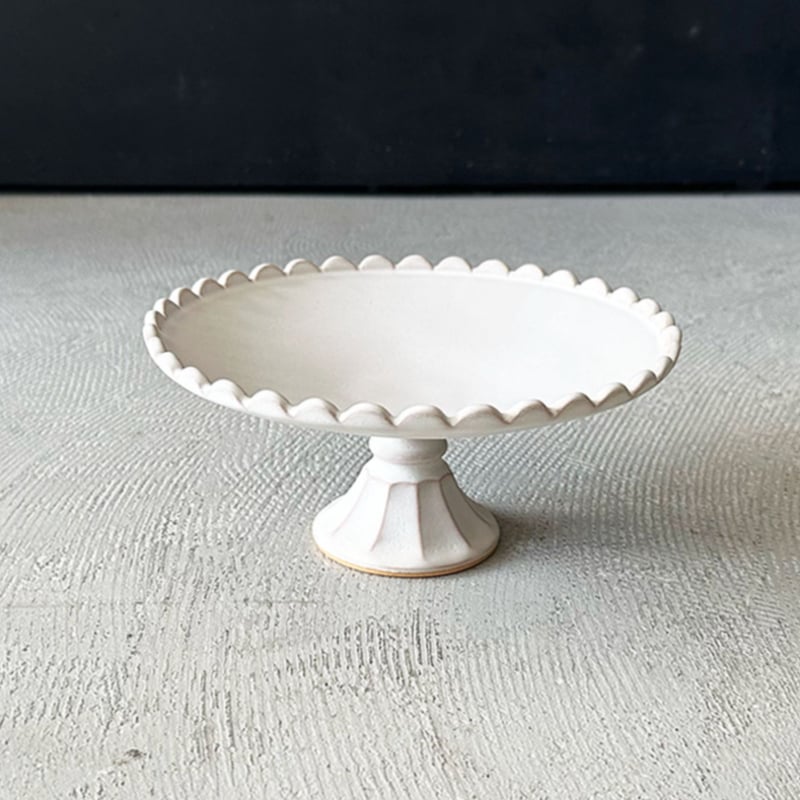 Northwood ホワイトオパルセント　花びら型 ガラスコンポート Antique Northwood White Opal Lattice & Poinsettia Opalescent Glass