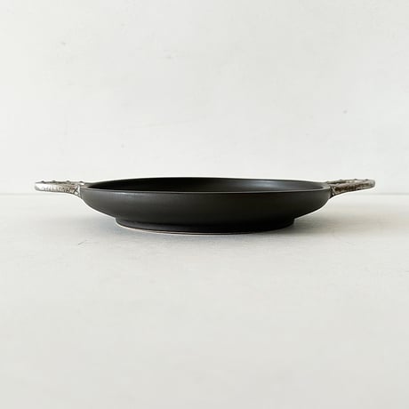 馬蹄取っ手付皿　シルバー