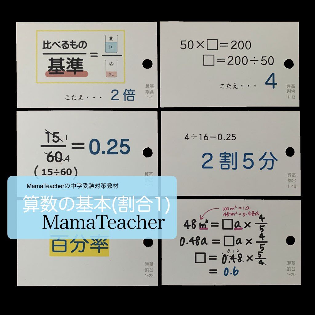 算数】中学受験算数の基本《割合1》(2026年版) | MamaTeacher's Store