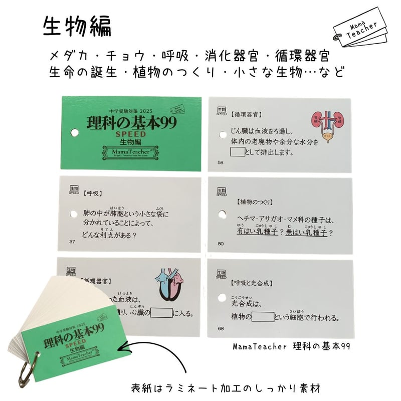 ⭐️【理科】理科の基本99 《生物編/物理・化学編》2点セット