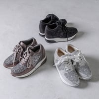 XJ151 GLITTER LACEUP NHEEL SNEAKER