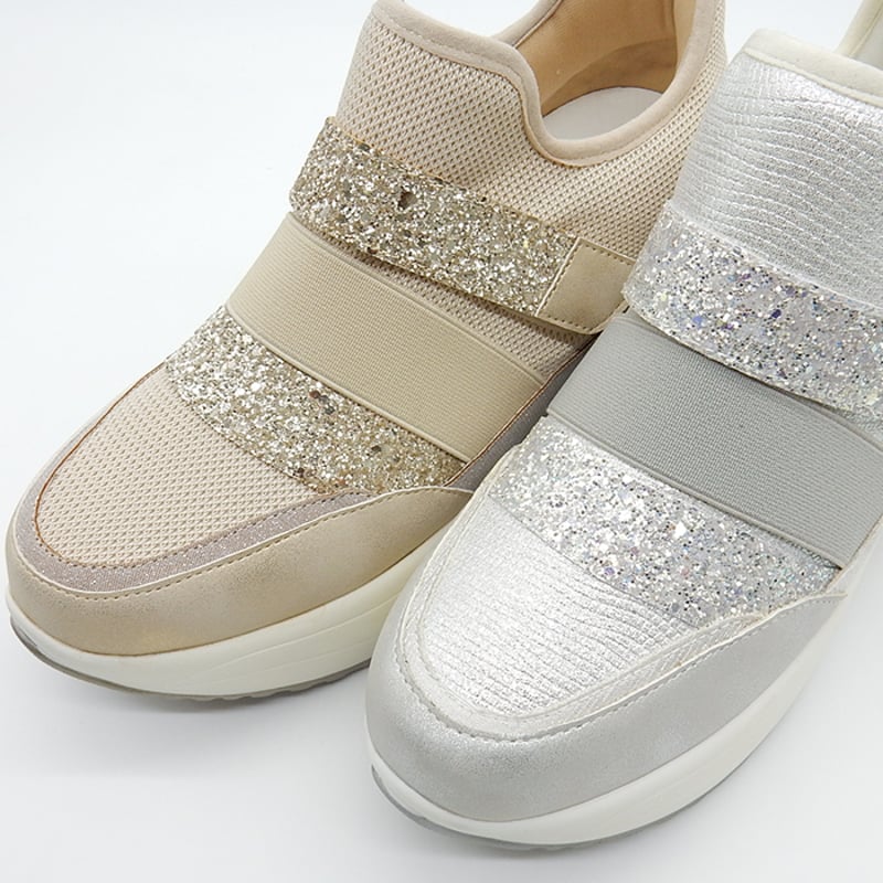 DOUBLE BELT GLITTER SNEAKERS/32 | MUUM