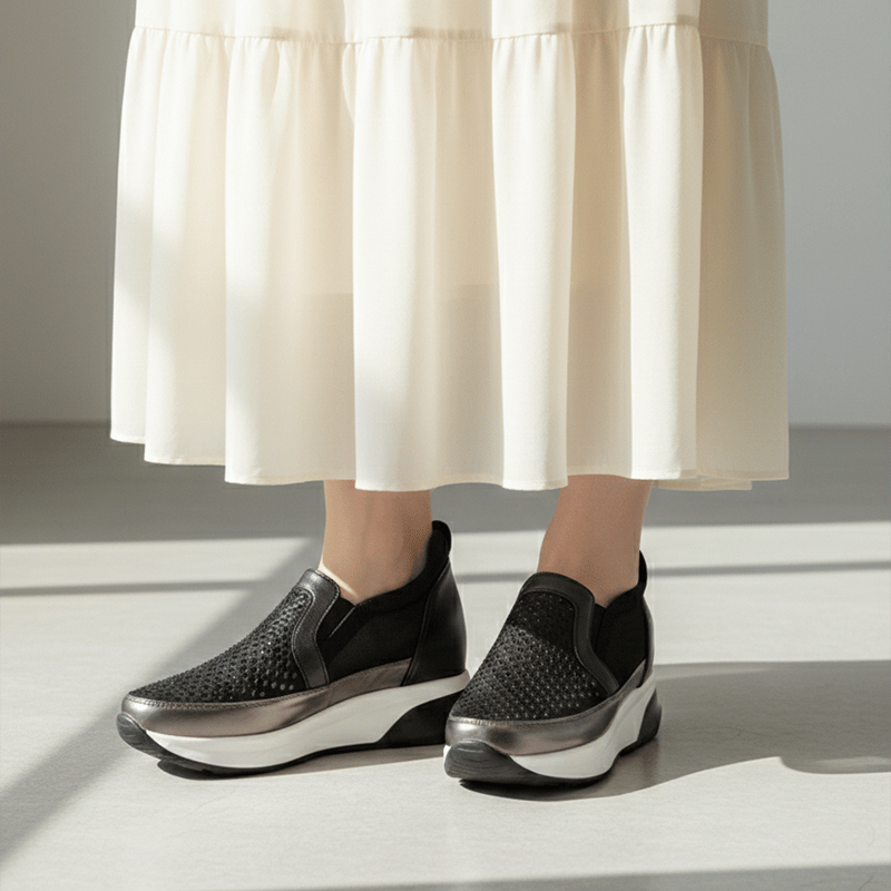 WX9885 PUNCHING TULLE SLIP-ONS SNEAKER | MUUM