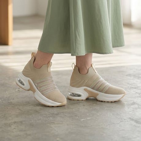 AIR SOLE BORDER KNIT SNEAKER/841