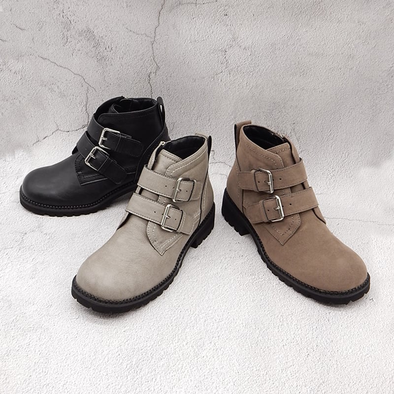 XJ4402 DOUBLE BELT ENGINEER SHORT BOOTS | MUUM